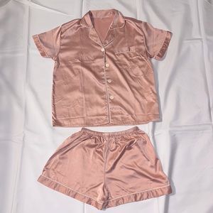 Rose Gold/Pink Satin Pajamas